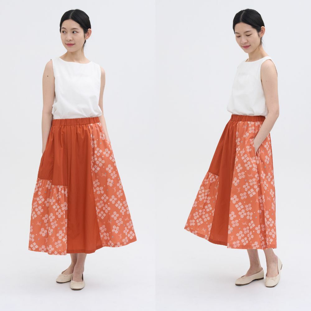 拼接圓花裙穿搭