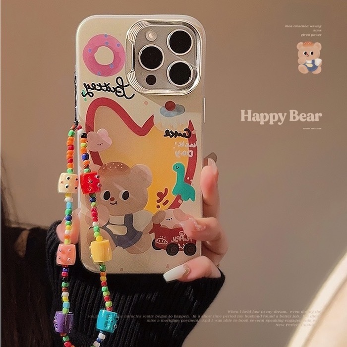 《42858》恐龍小熊iphone手機殼(含掛鏈)