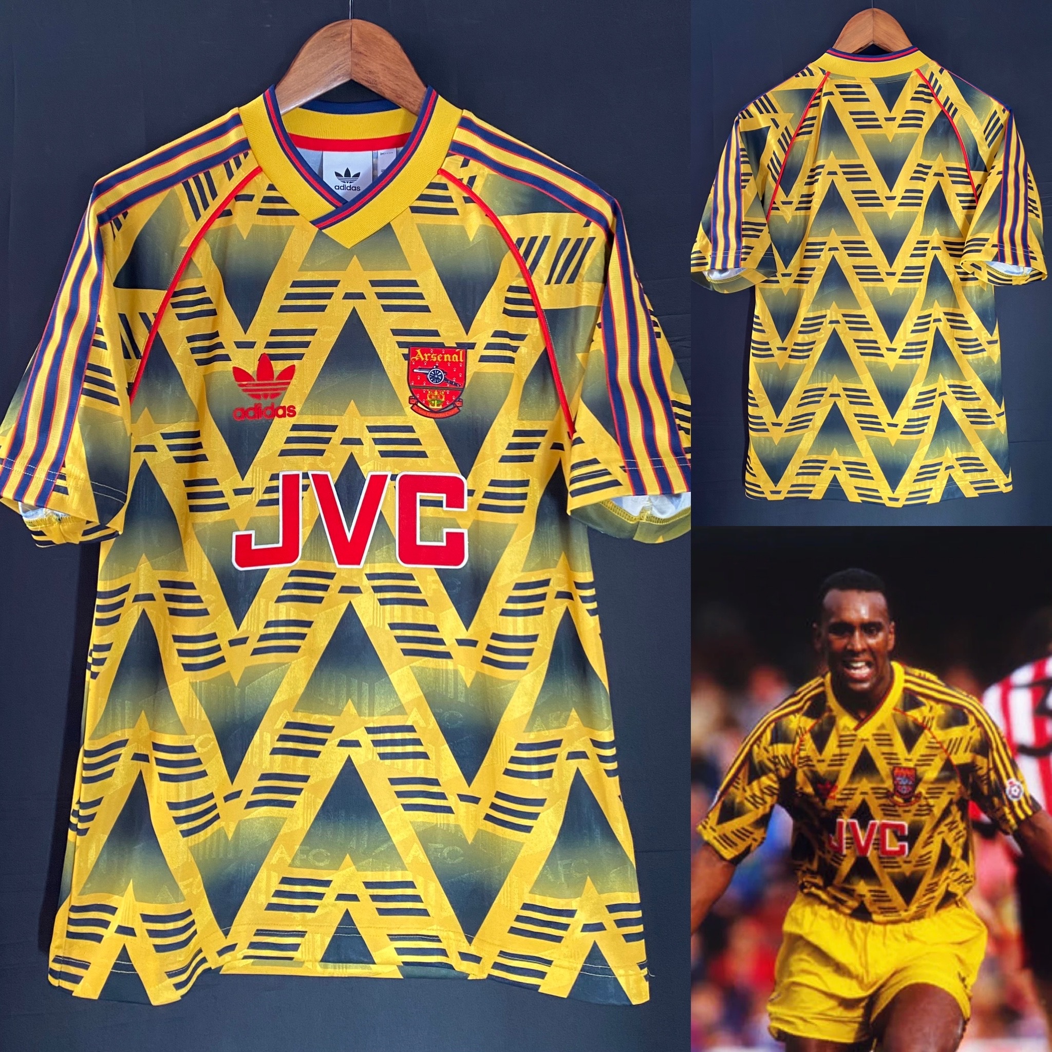 阿仙奴 1991-1993 Adidas Original 復刻版作客球衣