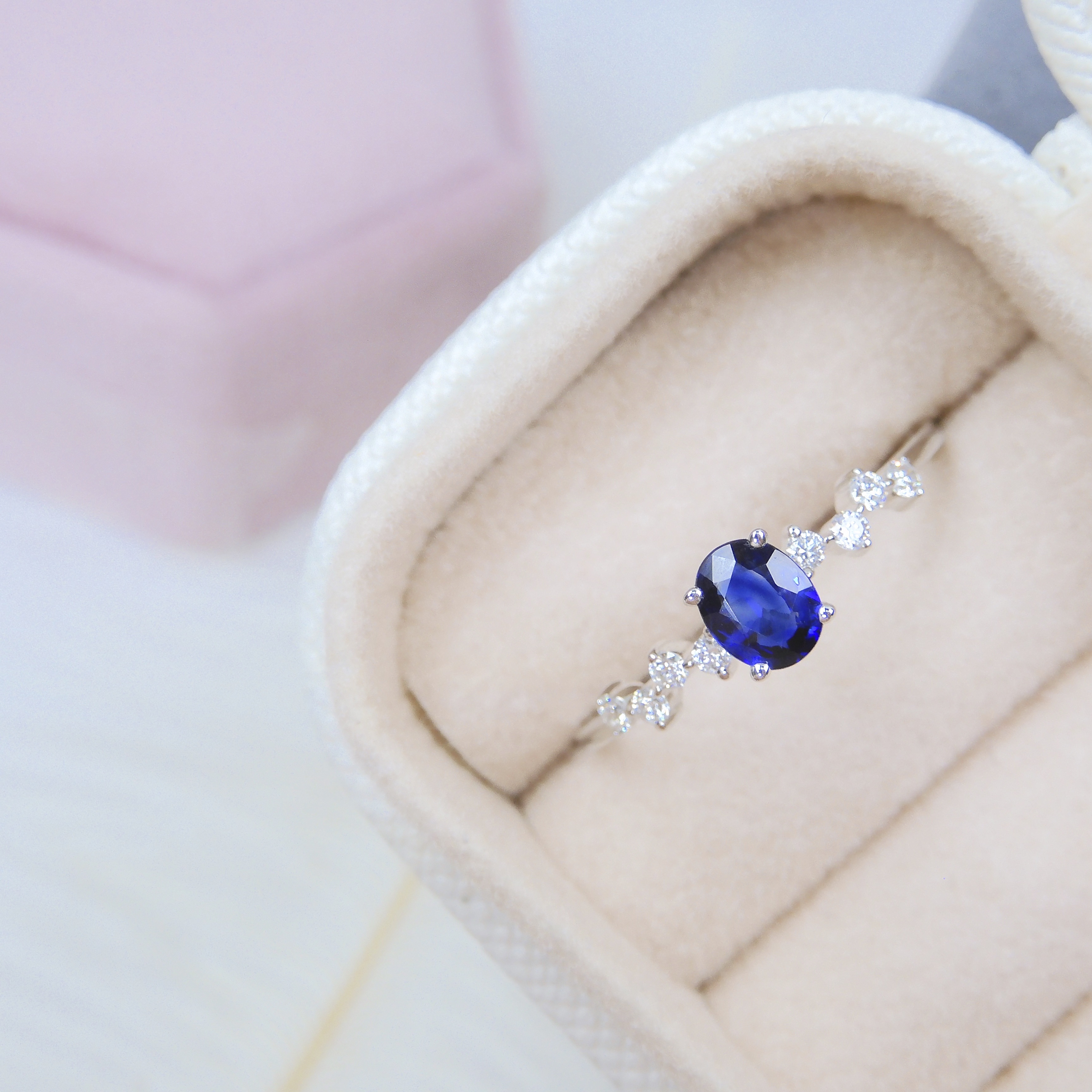 18K金 0.46ct 藍寶石戒指