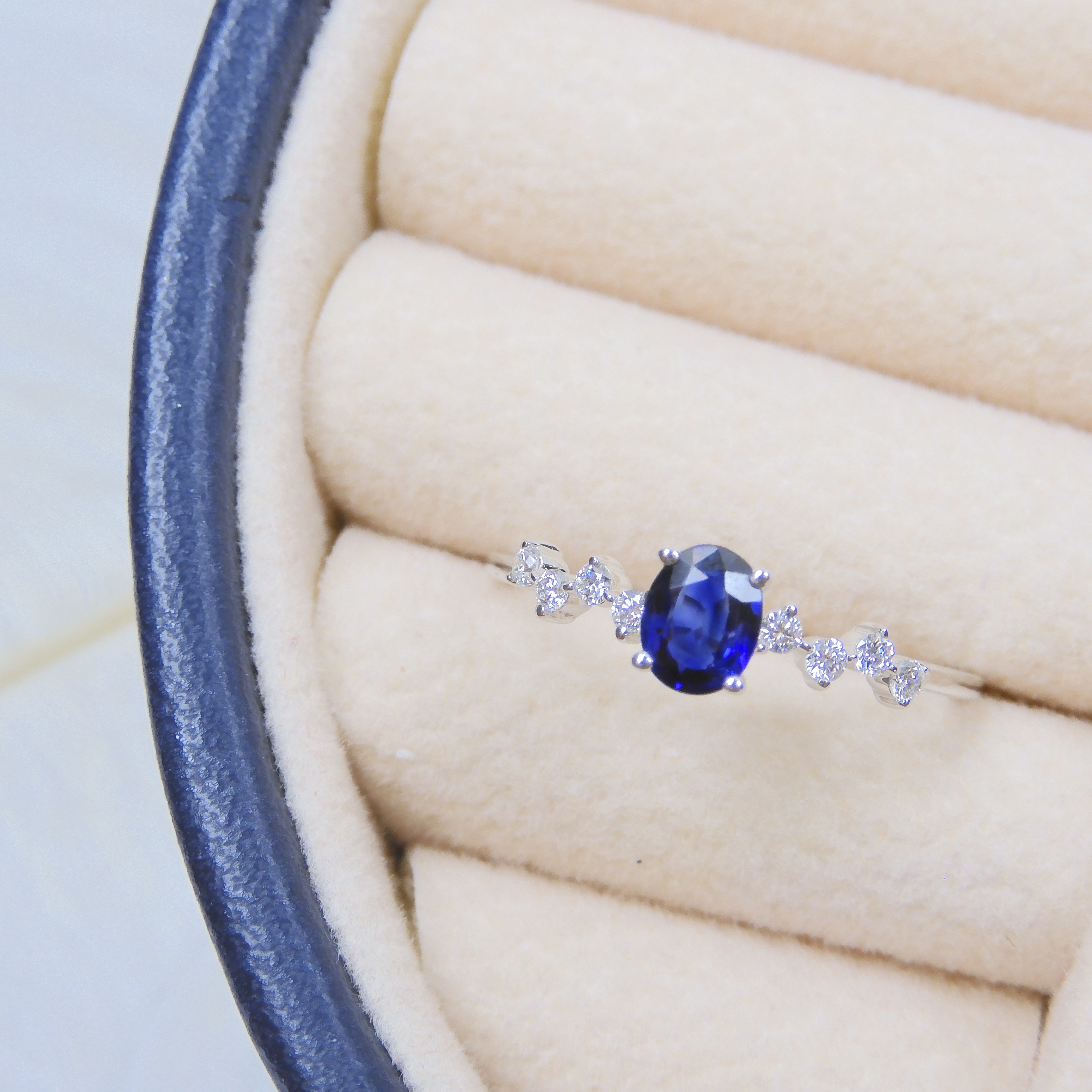 18K金 0.46ct 藍寶石戒指