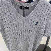 [S] WHO.A.U STEVE V-NECK SHORT SLEEVE SWEATER,MELANGE GRAY, WHKAE2402F-00-MELANGE GRAY (SWAU326)