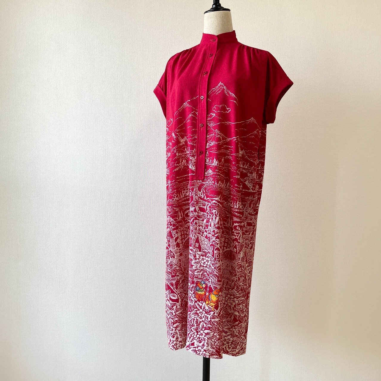 REGINA鸚鵡雙棲古著連身裙