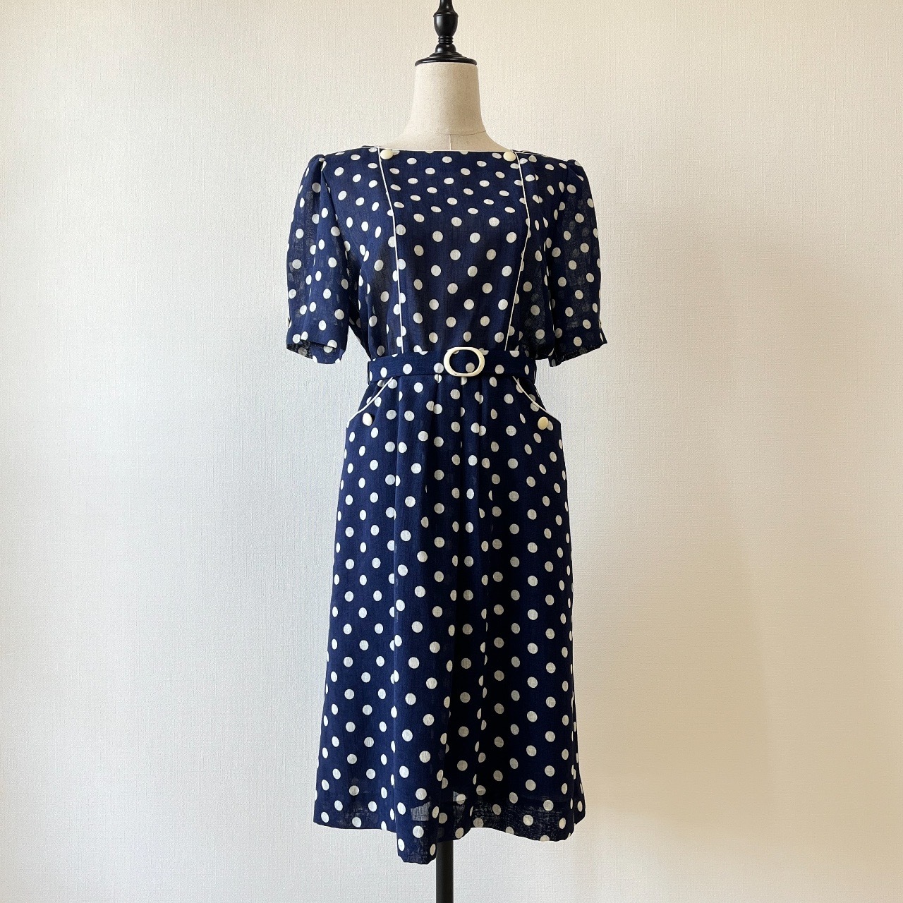 Tokyo Mode深藍色波點古著連身裙