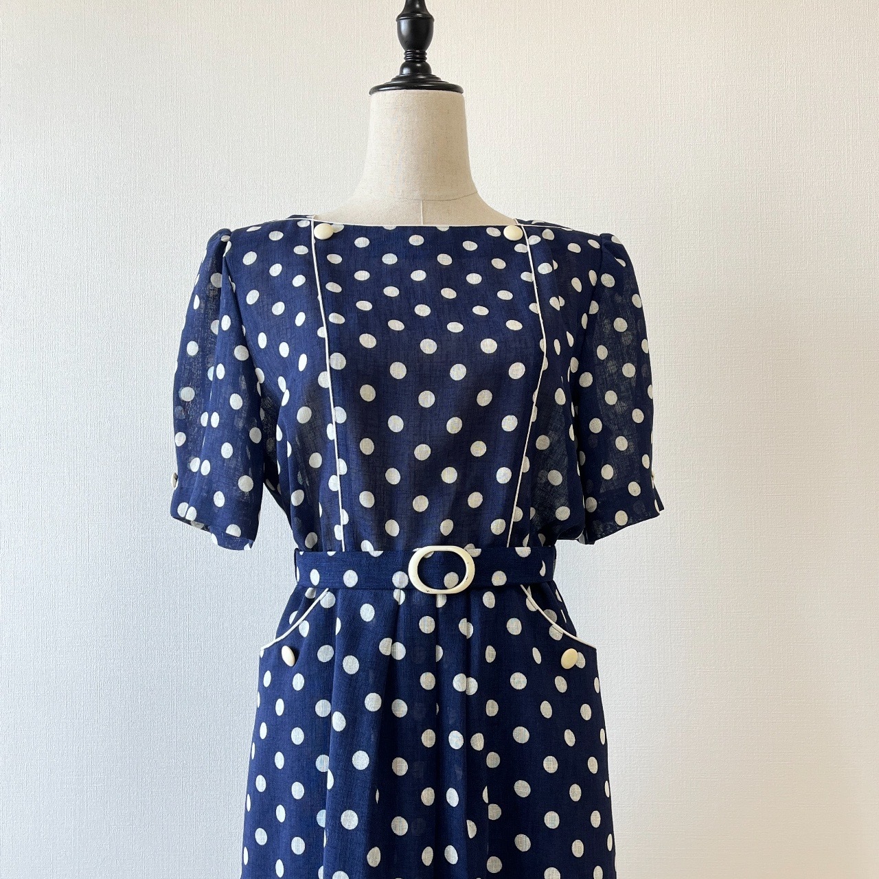 Tokyo Mode深藍色波點古著連身裙