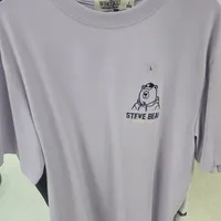 [S] WHO.A.U STEVE BACK GRAPHIC T-SHIRT,LIGHT PURPLE, WHRPE2491U-00-LIGHT PURPLE (SWAU329)
