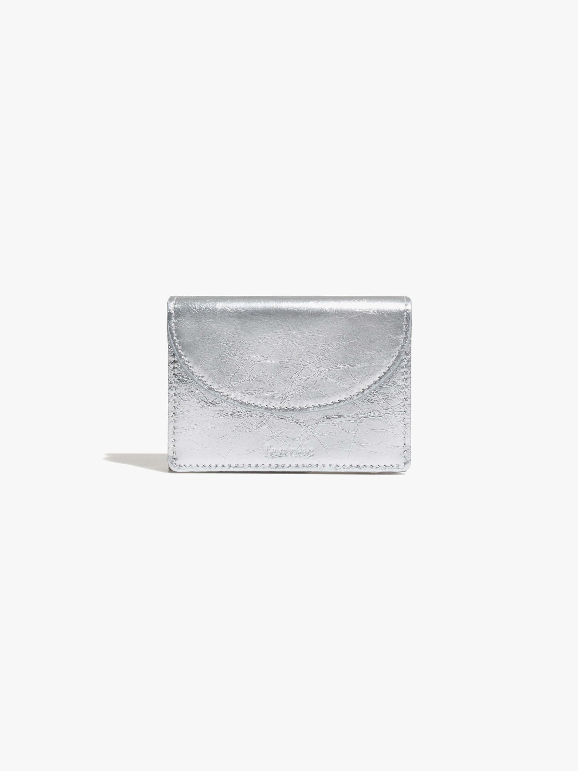 fennec - CRINKLE HALFMOON MINI WALLET (SILVER)