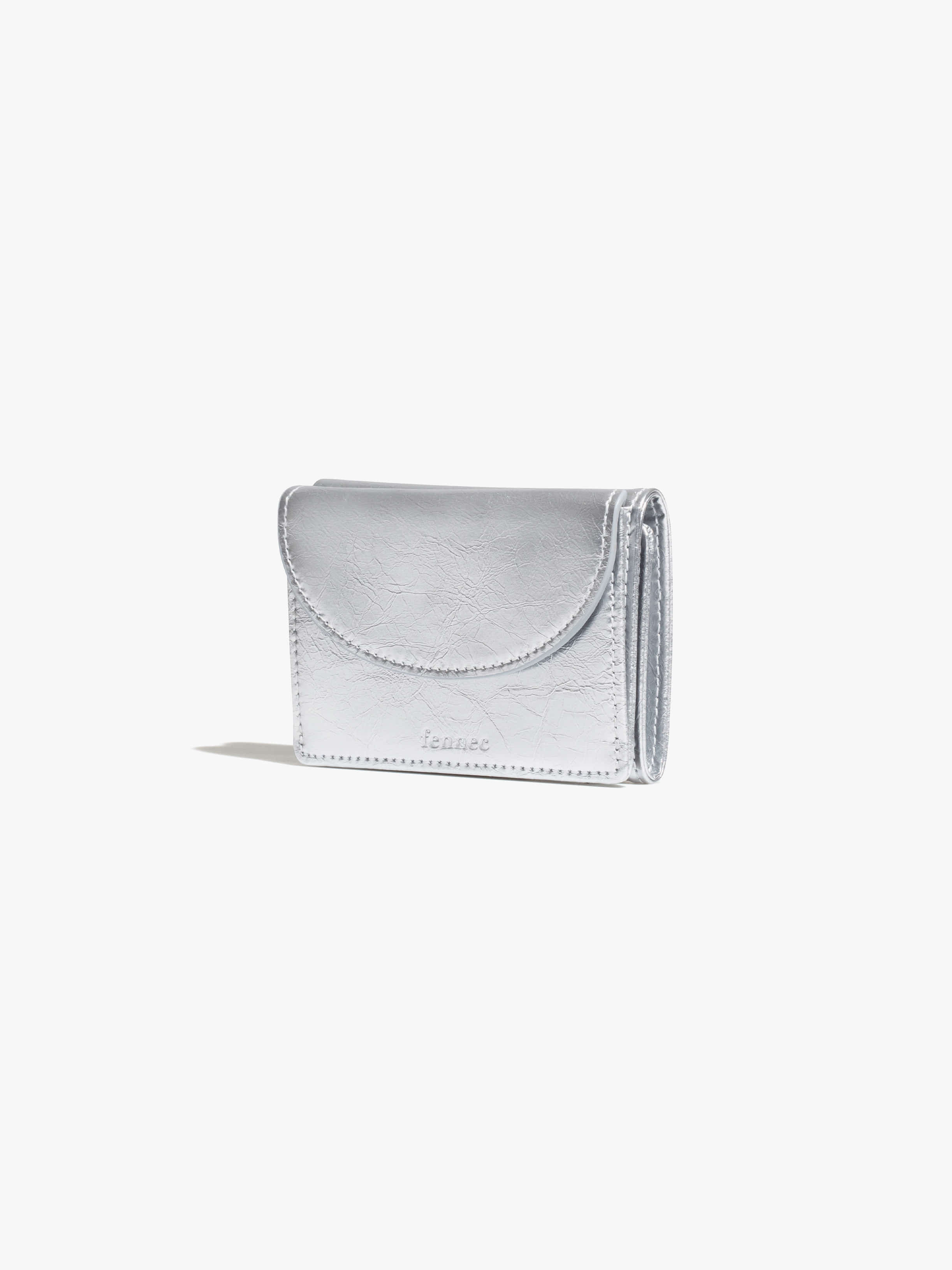 fennec - CRINKLE HALFMOON MINI WALLET (SILVER)