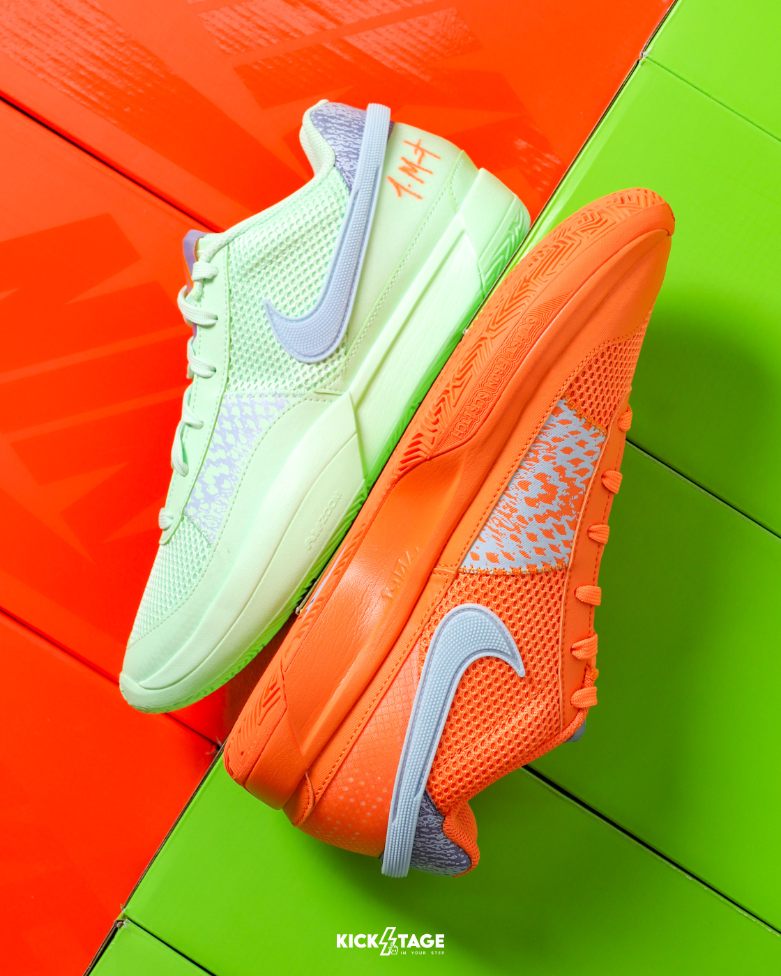 <連線代購商品>NIKE  JA Morant 1 Mismatched 鴛鴦 橘色 綠色 實戰鞋 籃球鞋【FV1288-800】莫蘭特 JA1