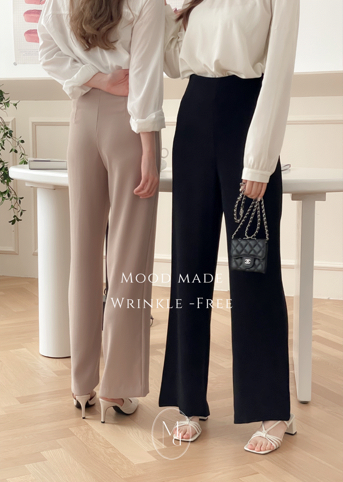 🚀當日出貨 Mood made 自訂高腰顯瘦涼感寬褲( 2 colors) 四季皆可穿著