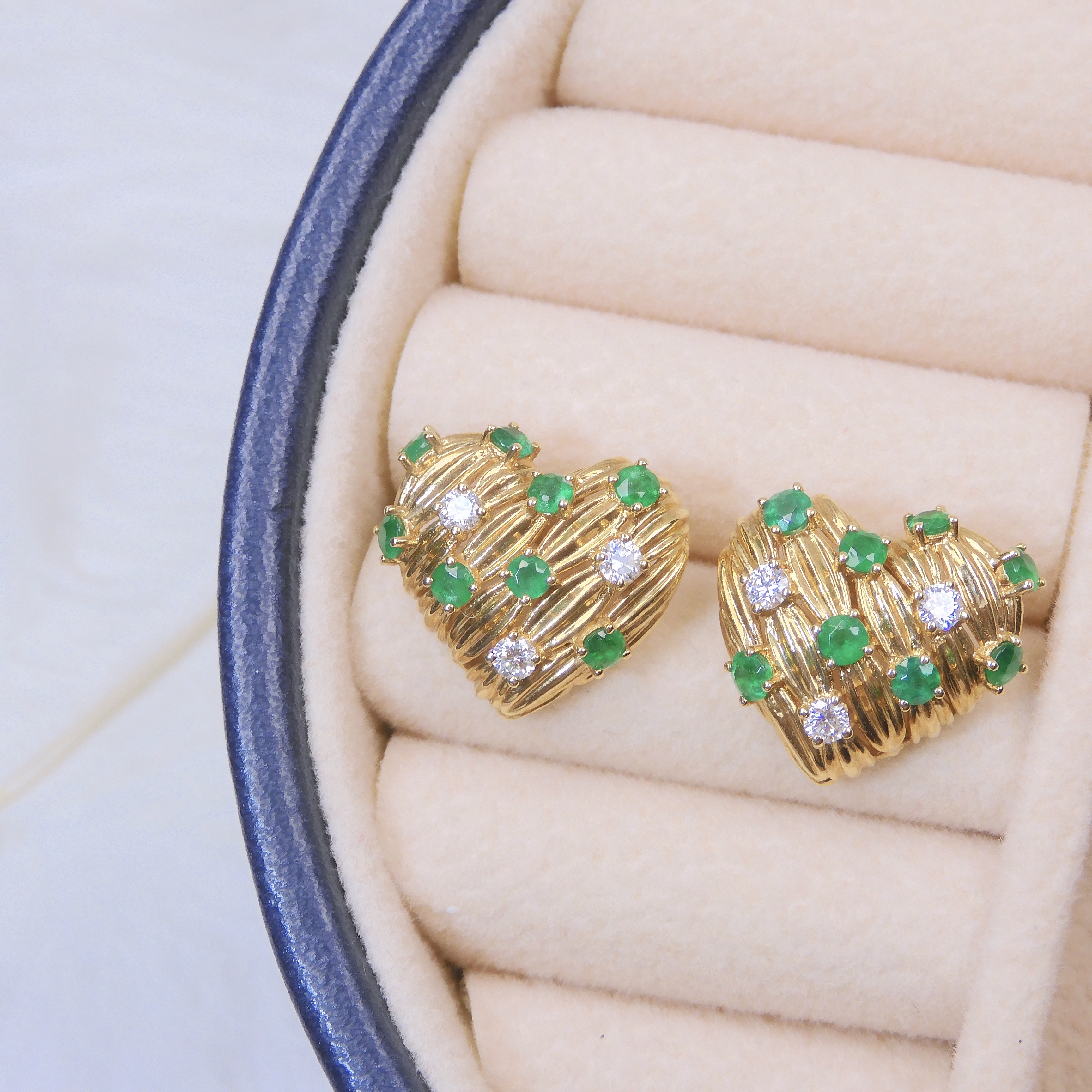 18K金 0.83ct 綠寶石耳釘