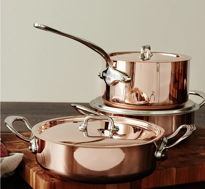 303好食好物MAUVIEL｜M'150S 紅銅雙耳矮湯鍋- 銀把（多尺寸）