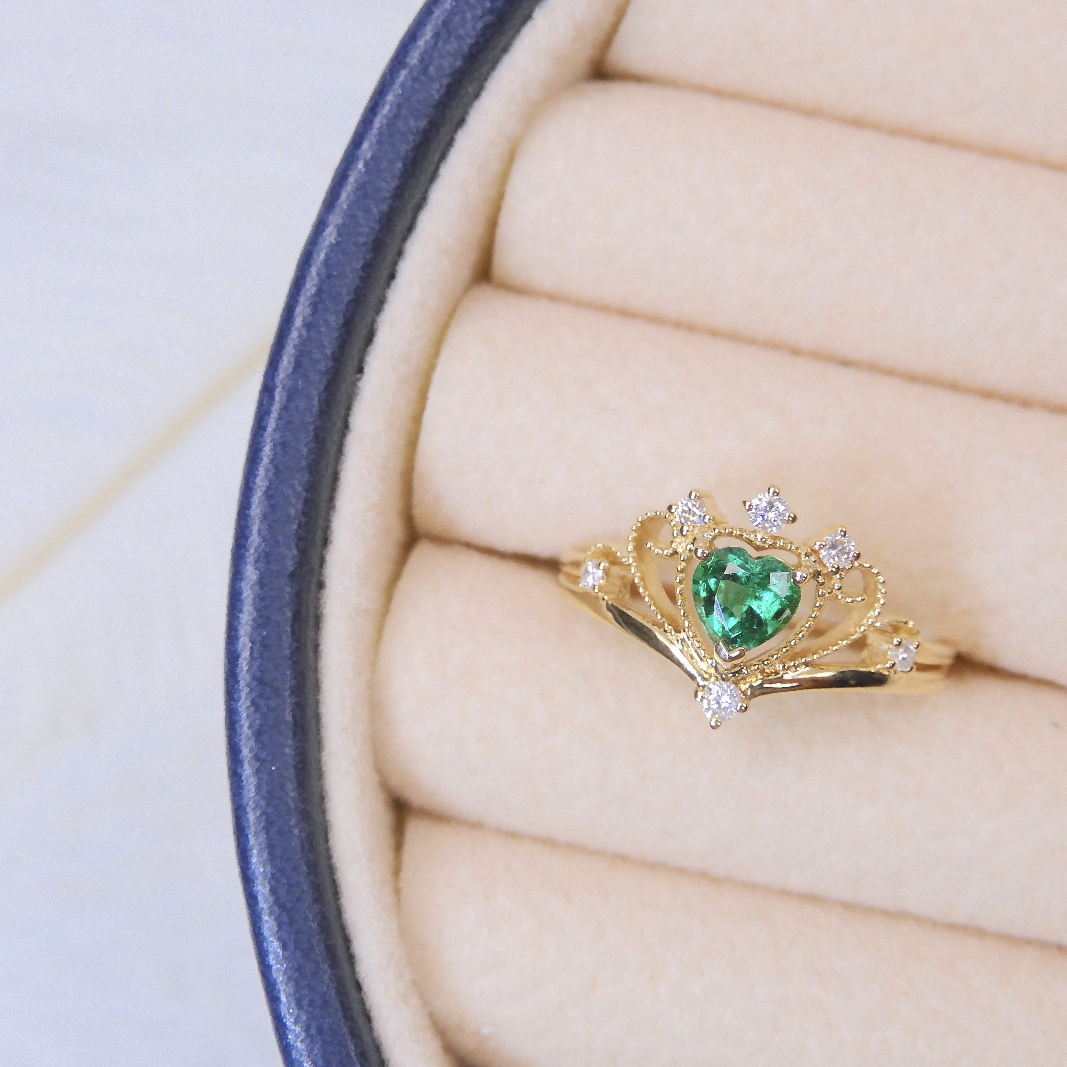 18K金 0.33ct 綠寶石戒指