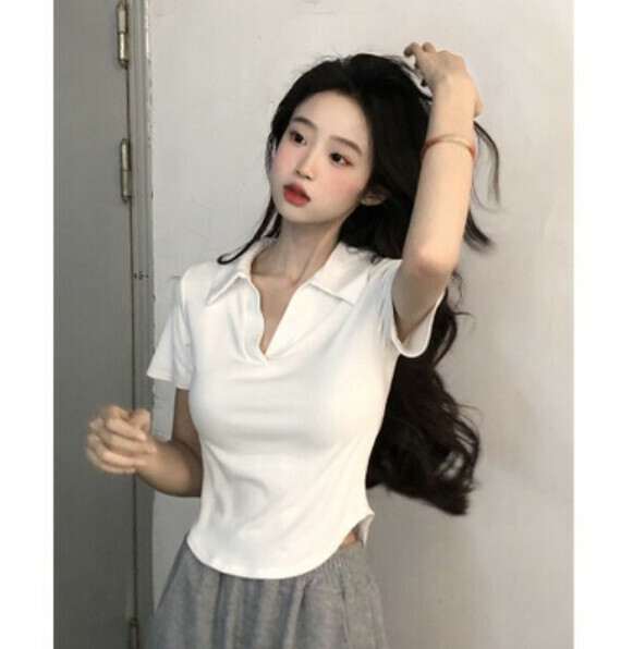 Summer Irregular Short Sleeve T (White) [Size: S-XL] [Contact Customer Service to Confirm Shipping Size After Placing an Order]