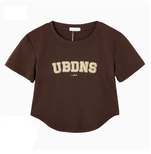 Summer Crew Neck T-Shirt Women's (Coffee Color) (Size S - XL) (Contact customer service to confirm the shipping ruler after placing an order)