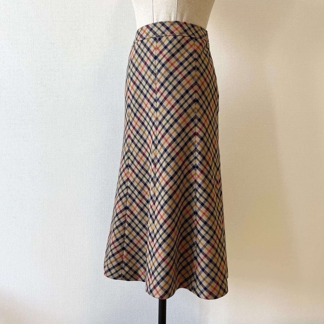 DAKS日本製羊毛格紋半裙