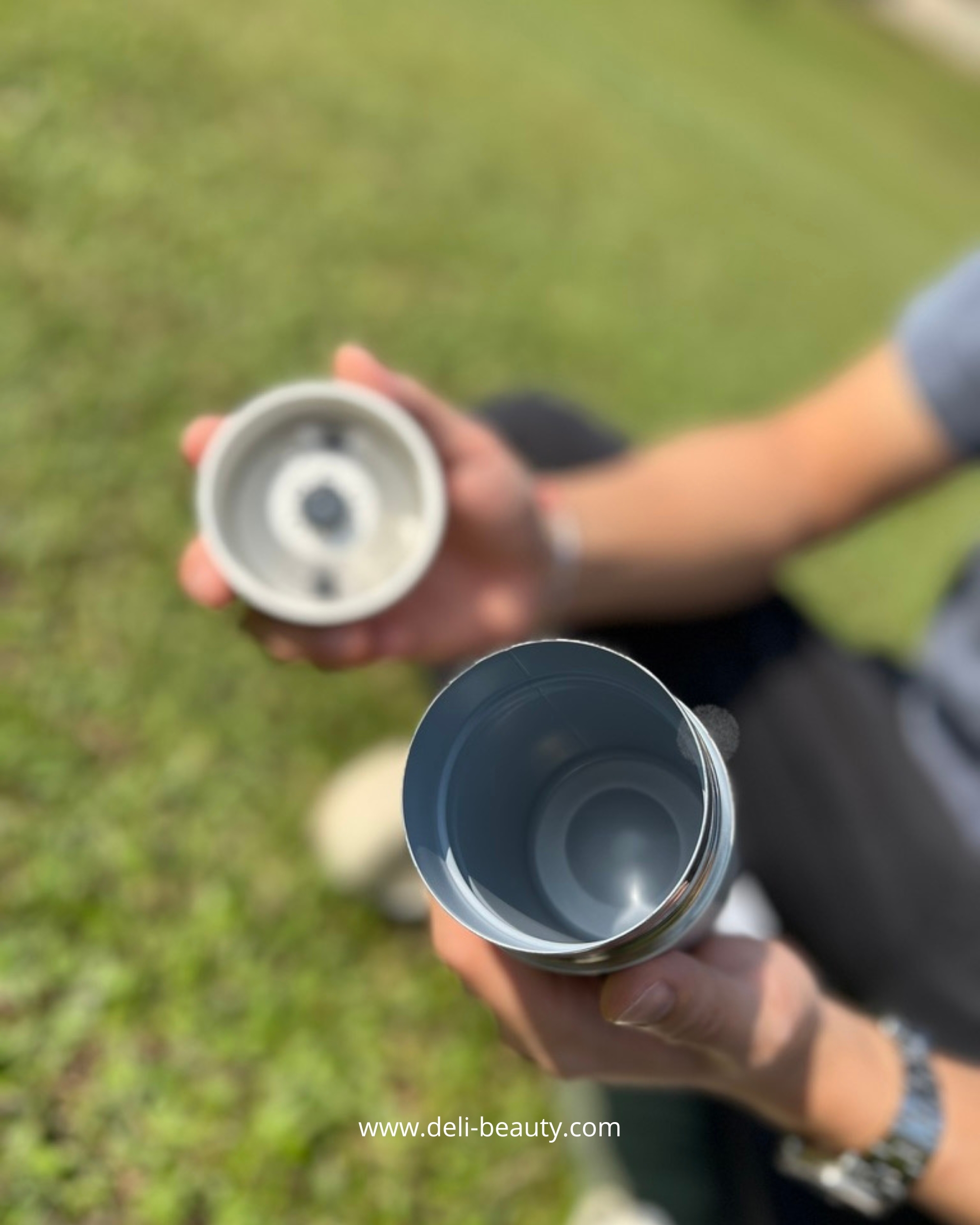 Chrome Rainbow Ceramic Reusable Cup with Green Lid- 12oz / 355ml | FRANK GREEN