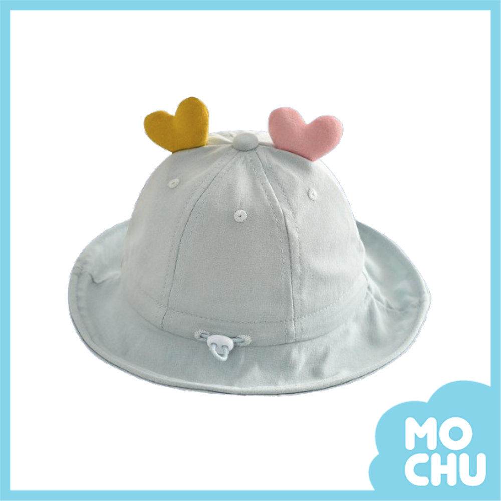雙愛心薄布帽