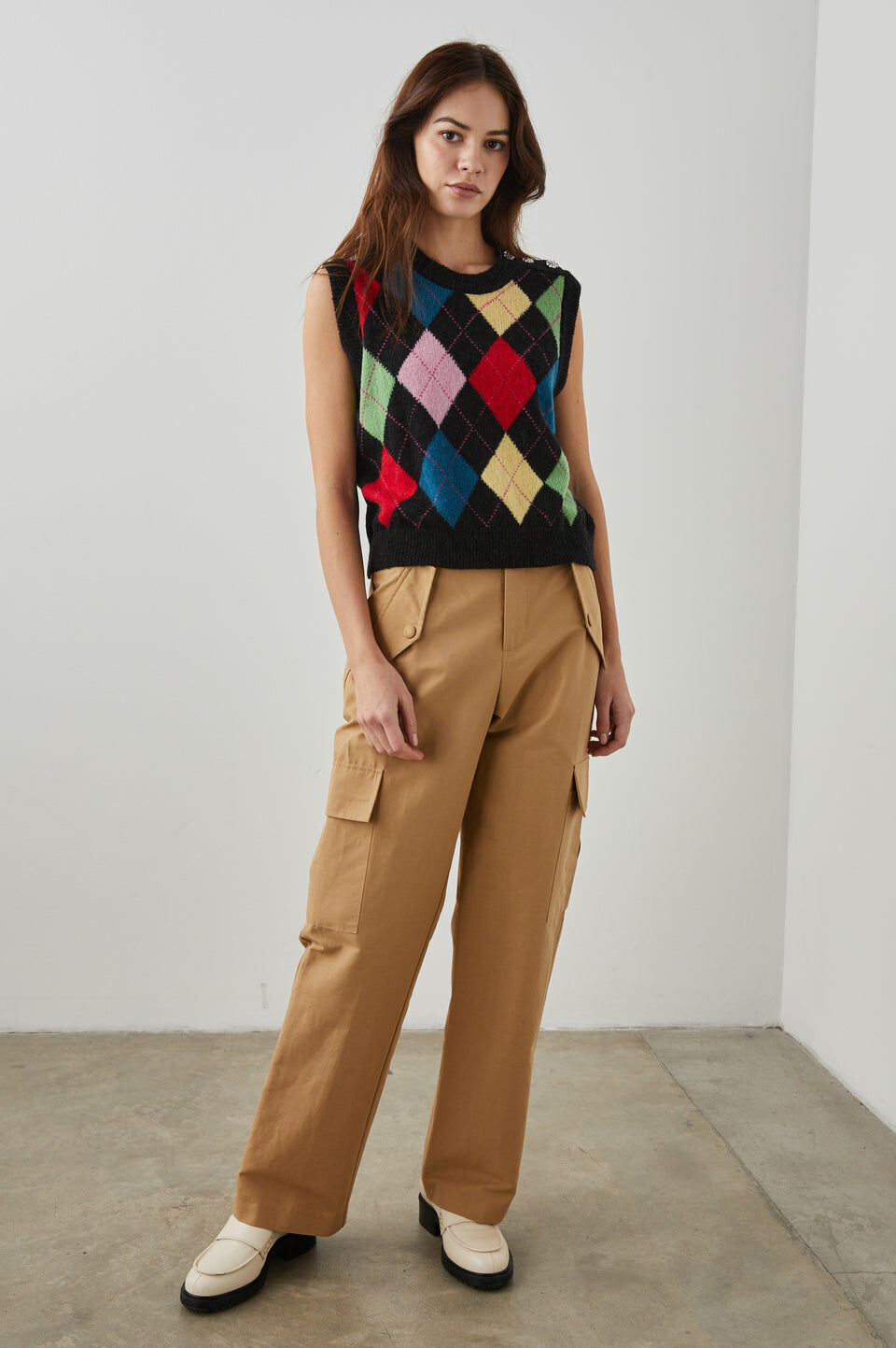 Christie Vest 菱格紋羊駝毛背心