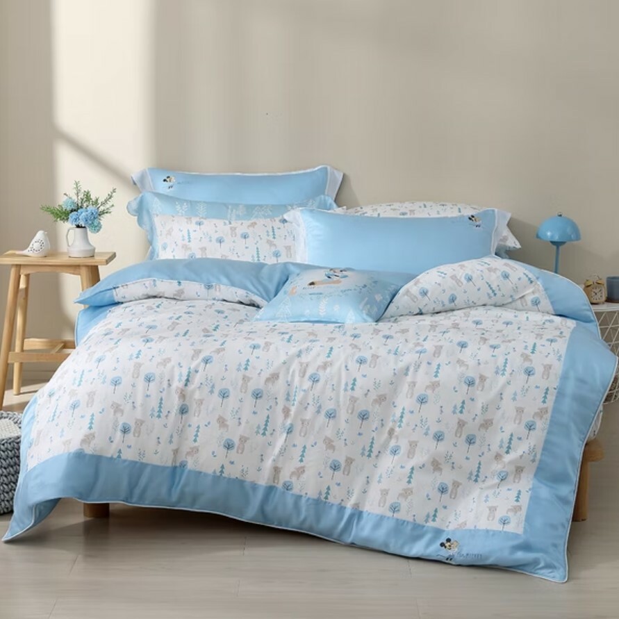 迪士尼床包兩用被組 | 萊賽爾天絲 精梳棉 | 野餐奇遇記 好友款 藍
