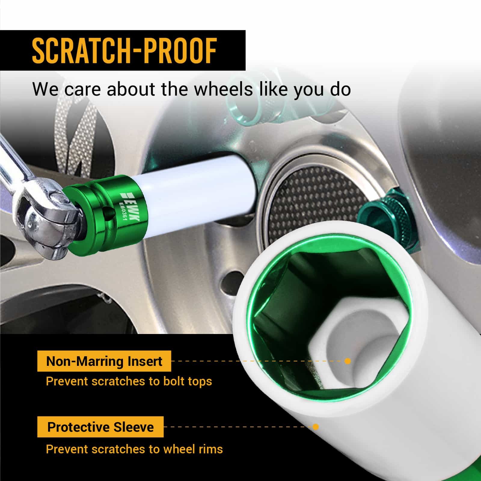 22 mm Lug Nut Socket Non-Marring Wheel Protector | EWK