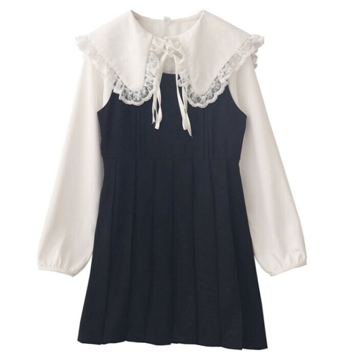 Hot selling black dress + white shirt [Size-L] (please contact customer service to confirm the delivery size after placing the order)