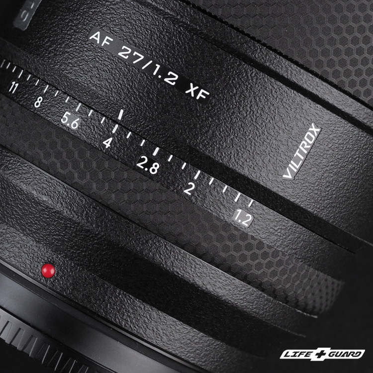 LIFE+GUARD 鏡頭貼膜安裝示意，適用 Viltrox AF 27mm F1.2 Pro