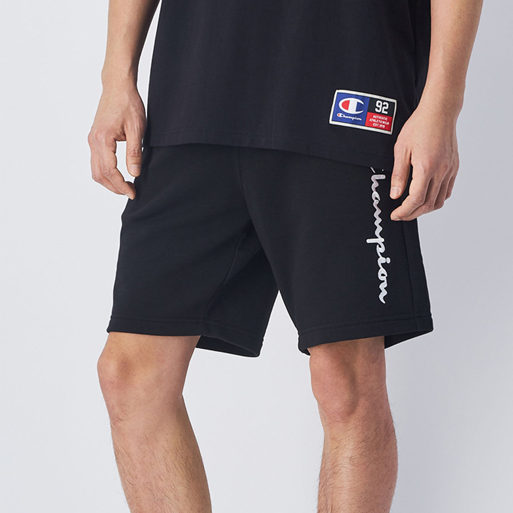 男款 -LEGACY休閒 側邊LOGO 百慕達短褲-黑色（219904-KK001）