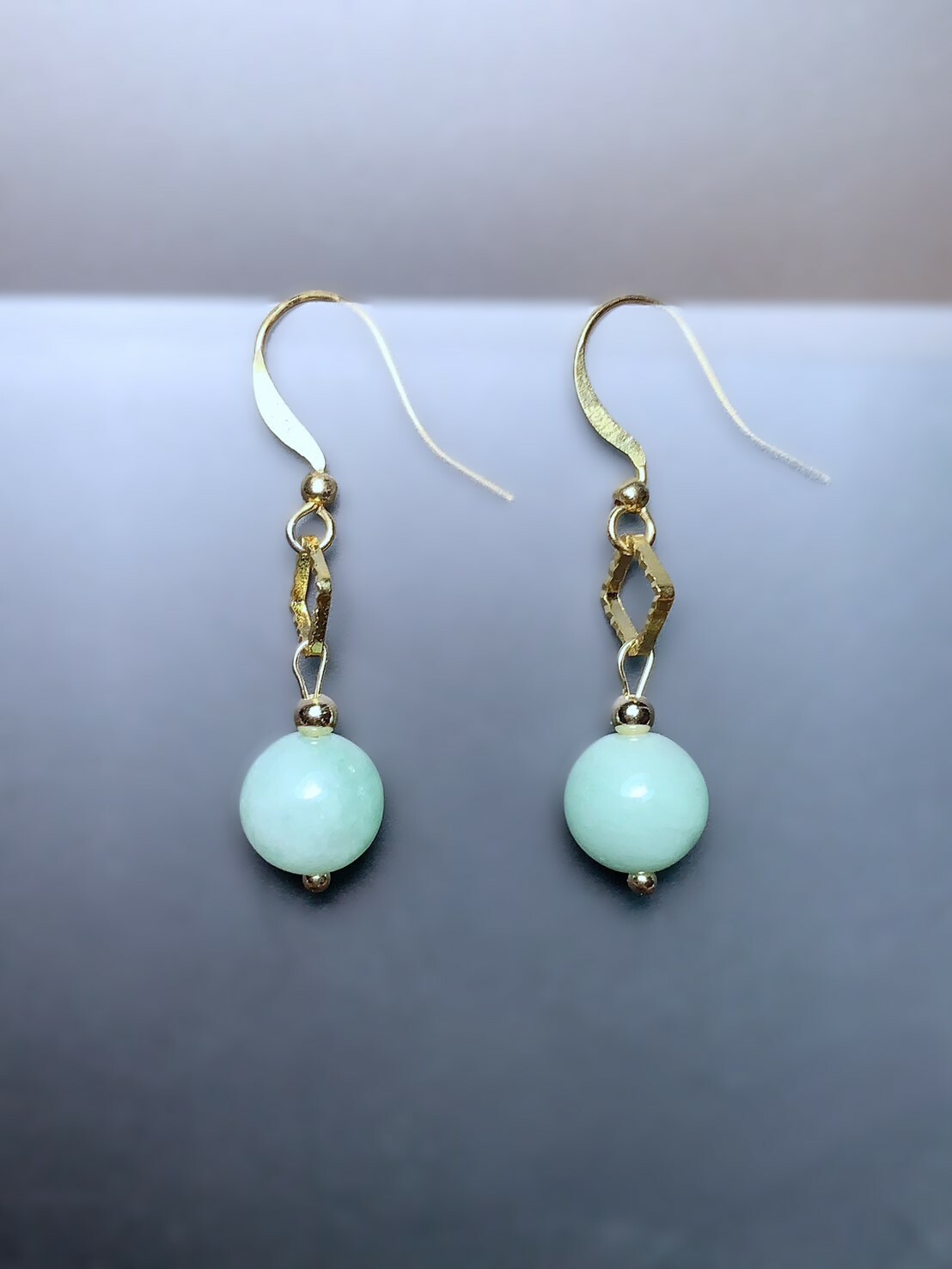 綠翡翠吊墜耳環丨單珠款