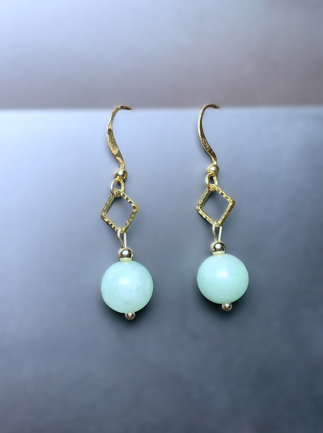 綠翡翠吊墜耳環丨單珠款