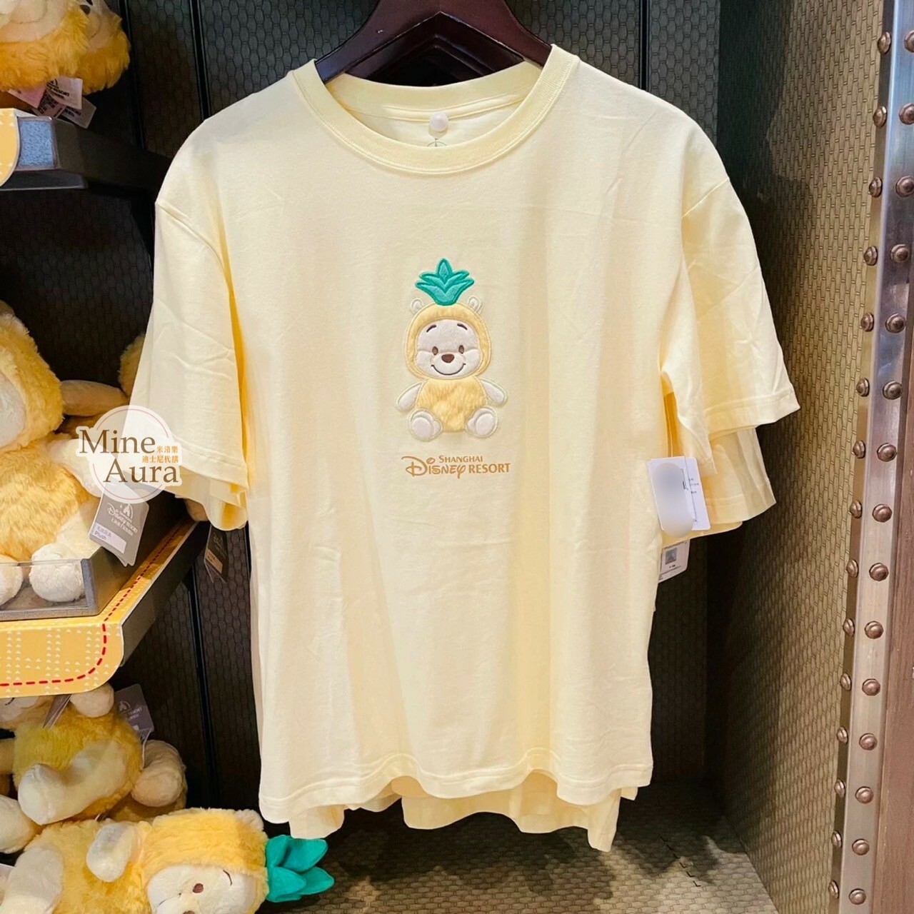 小熊維尼 Winnie the Pooh 鳳梨裝 圖案 上衣 短T -上海迪士尼樂園