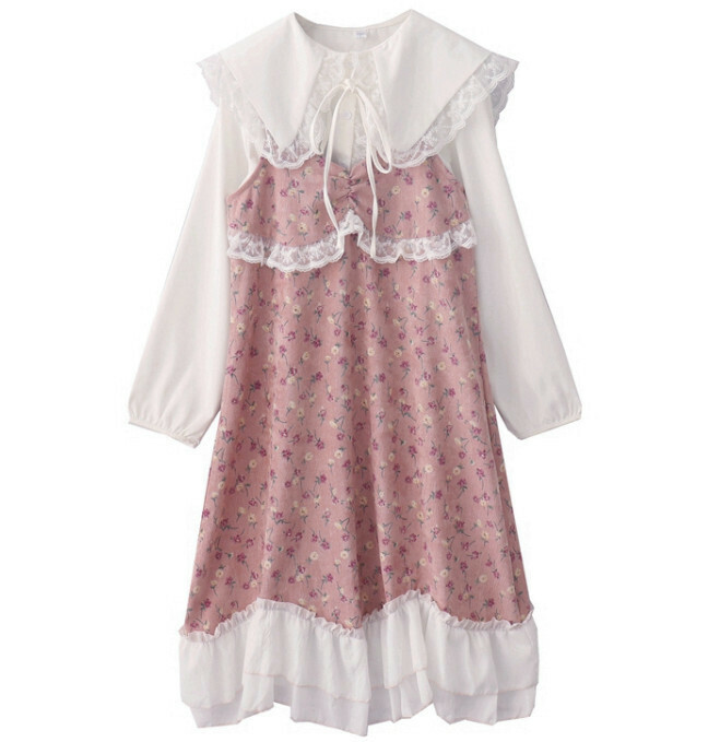 Hot selling corduroy suspender skirt + white shirt [pink] [Size-M] (please contact customer service to confirm the delivery size after placing the order)