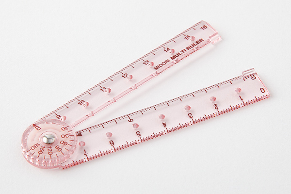 日本MIDORI．16cm 折尺 黑/透明/藍/粉 四色