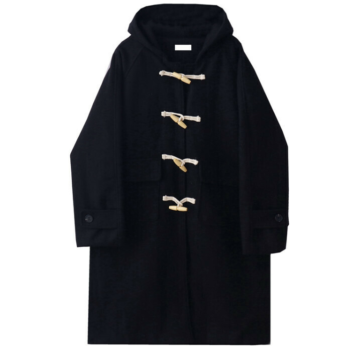 Hot selling hooded woolen jacket [temperamental black] [Size-L] (please contact customer service to confirm the delivery size after placing the order)