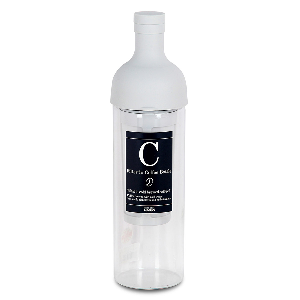 日本HARIO 650ml 過濾式玻璃冷泡咖啡瓶 (灰白) -FIC-70-PGR