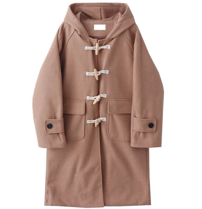 Hot selling hooded woolen jacket [khaki] [L size]