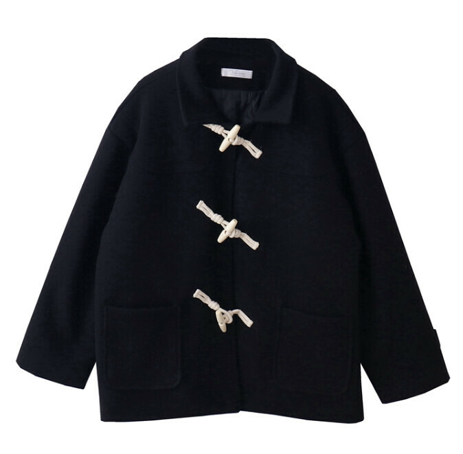 Hot selling short woolen coat [black] [one size fits all]