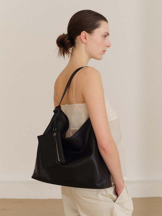 【ROH SEOUL】 MINI PULPY HOBO BAG NYLON ROH SEOUL STORE - Mini Pulpy hobo bag Nylon Black - ROH SEOUL