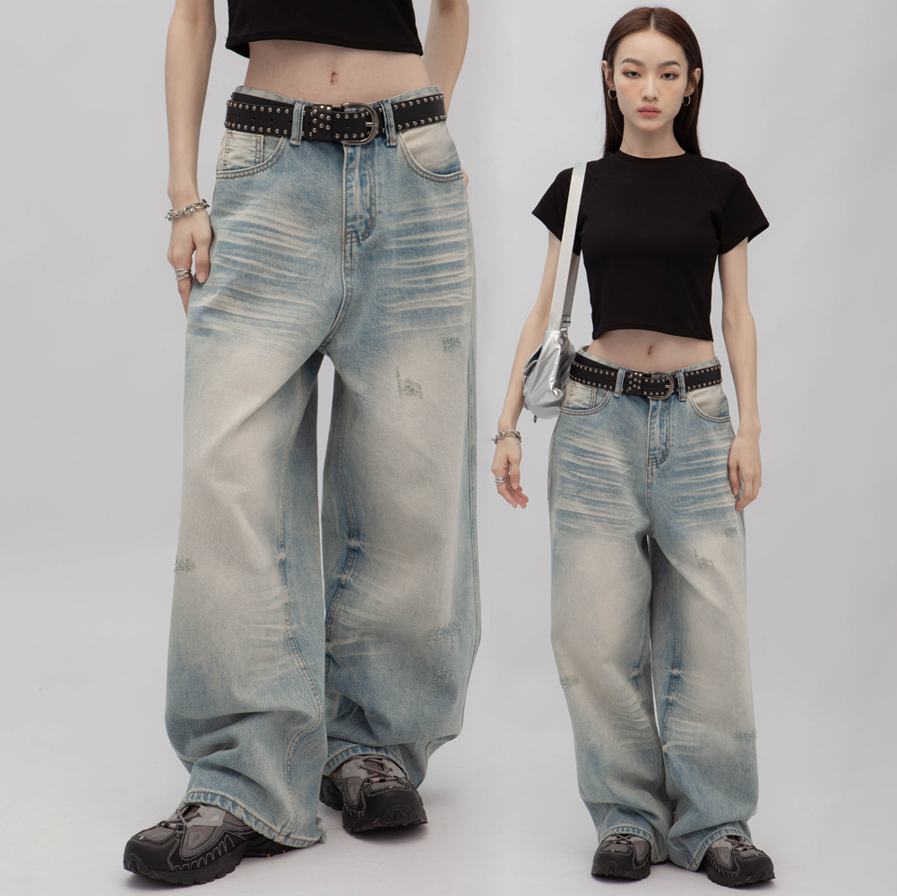 水洗破損牛仔褲