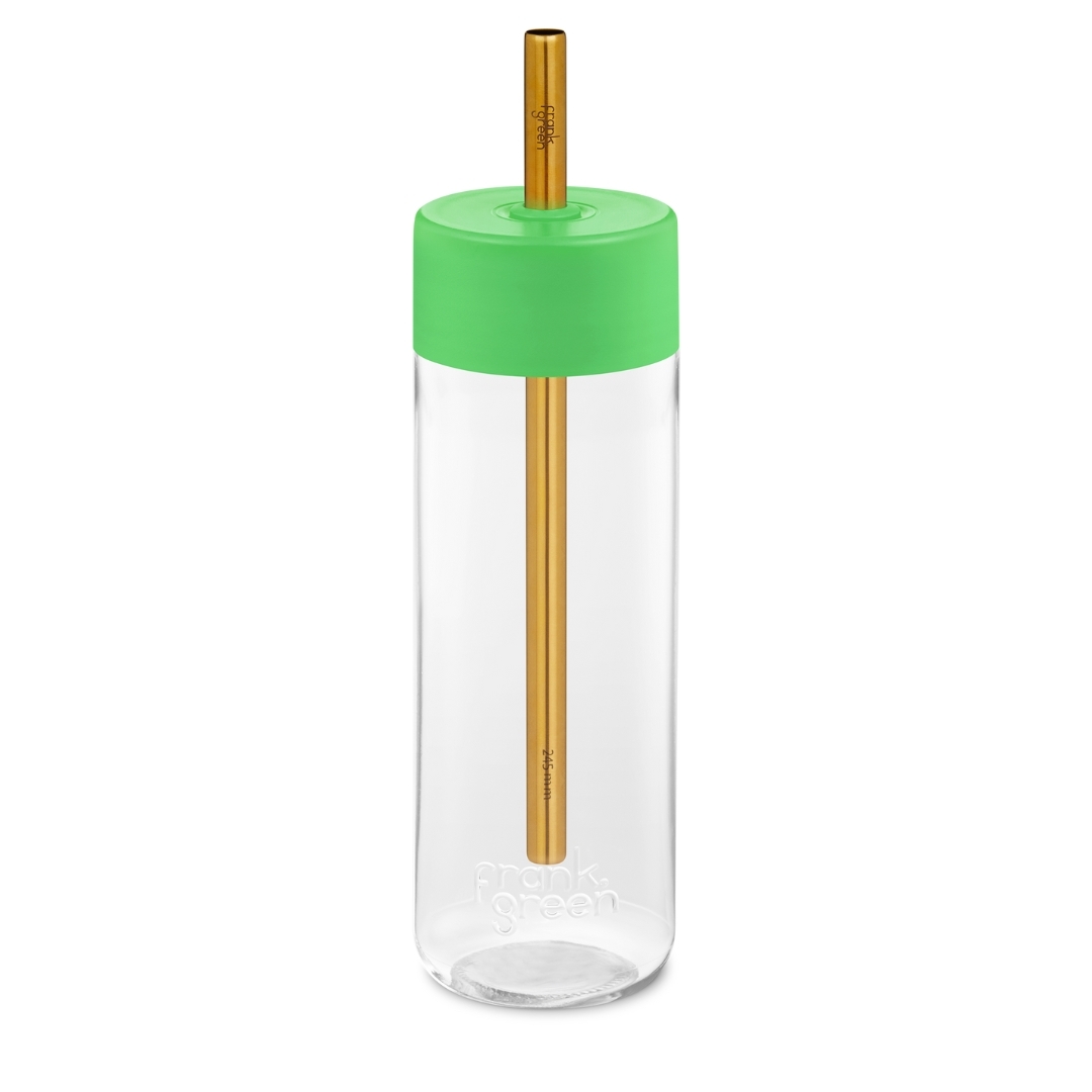 Reusable Bottle with Jumbo Straw Lid - Neon Green - 25oz / 740ml | FRANK GREEN