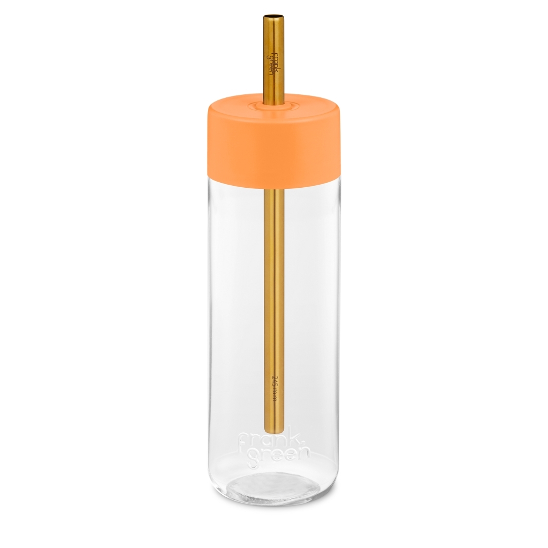 Reusable Bottle with Jumbo Straw Lid - Neon Orange - 25oz / 740ml | FRANK GREEN