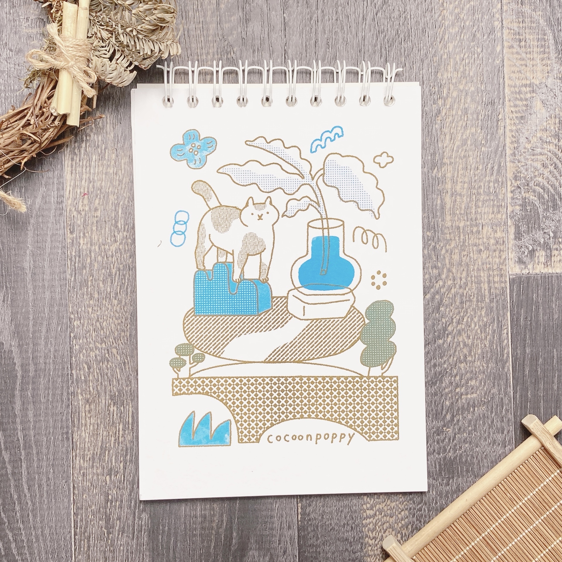 繭花｜線圈插畫筆記本 圖畫紙 / 巴川紙