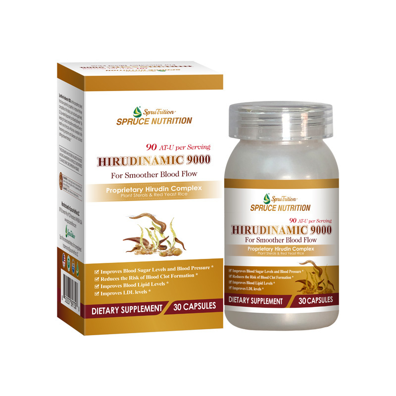 【 Spruce Nutrition 】水蛭素 9000 鉑金版｜讓血液流動更順暢｜HIRUDINAMIC 9000｜30 粒裝（美國原裝行貨）美國雲杉SPRUCE