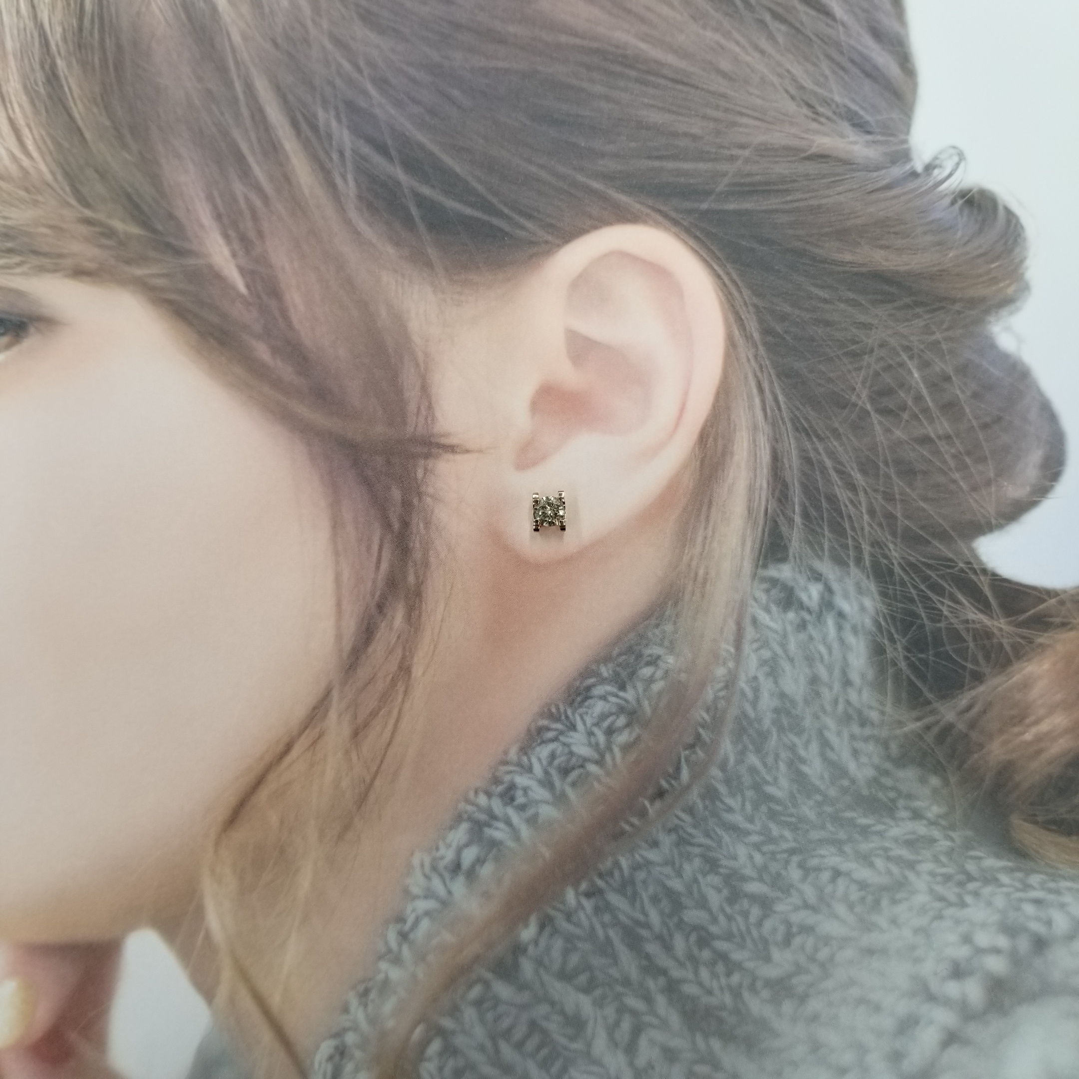 全新18K玫瑰金【主石97份鑽石】耳環