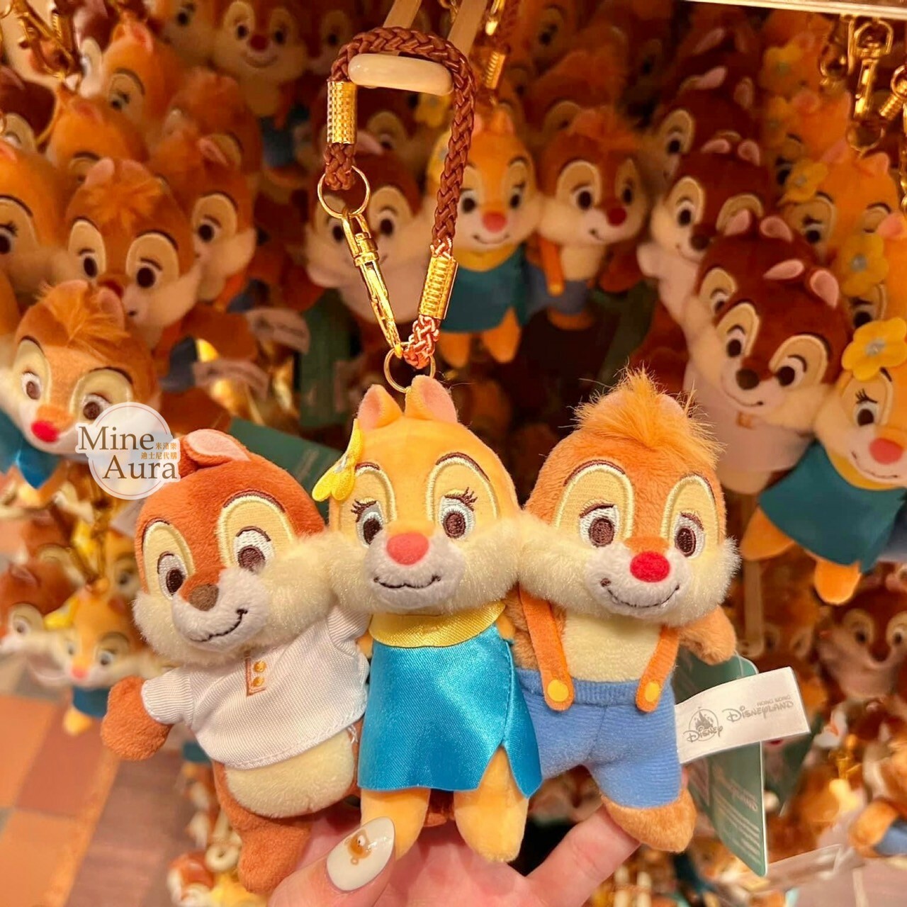 奇奇蒂蒂 Chip 'n Dale 香港傳統系列 絨毛 排排站 造型 鑰匙圈 吊飾 -香港迪士尼樂園
