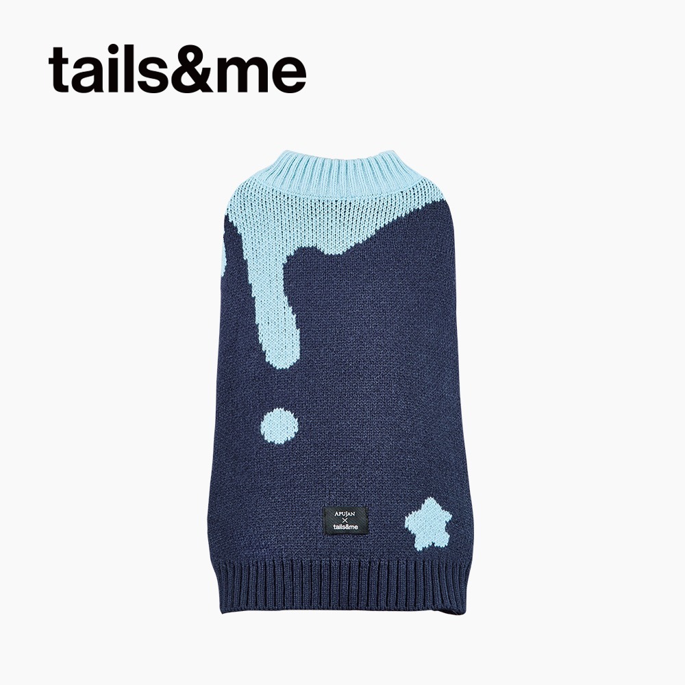 tails&me 尾巴與我｜APUJAN尾巴探險記 緹花針織背心—藍墨