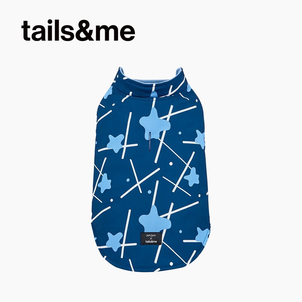 tails&me 尾巴與我｜APUJAN尾巴探險記 墨點刷毛背心—藍