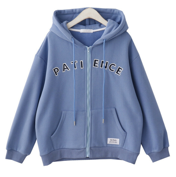 Hot selling hooded sweatshirt jacket [blue] [one size fits all]