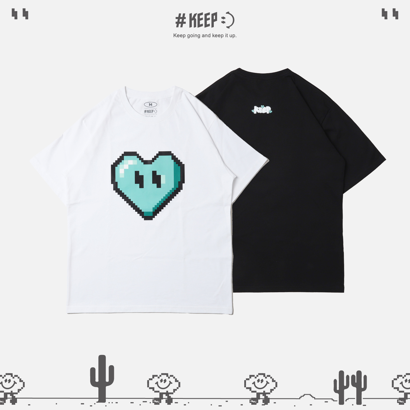 #KEEP PIXEL MAY HEART TEE 月份限定 五月綠 像素 8-bit 寬鬆 休閒 短袖 短T【KS215】