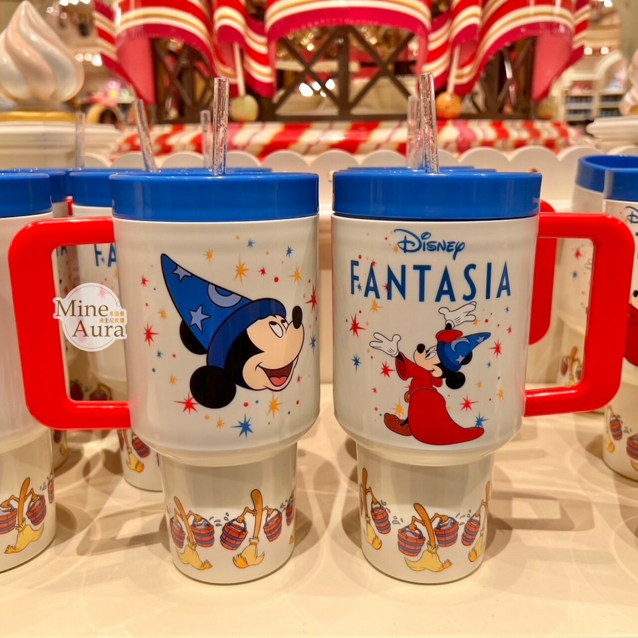 米奇 Mickey 魔法師 圖案 手把設計 大容量 吸管 水杯 -香港迪士尼樂園